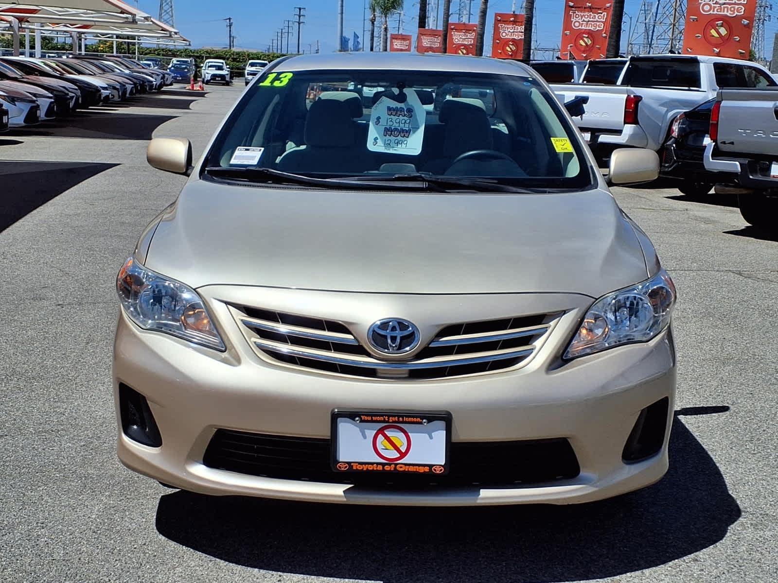 Used 2013 Toyota Corolla LE with VIN 5YFBU4EE8DP212309 for sale in Orange, CA