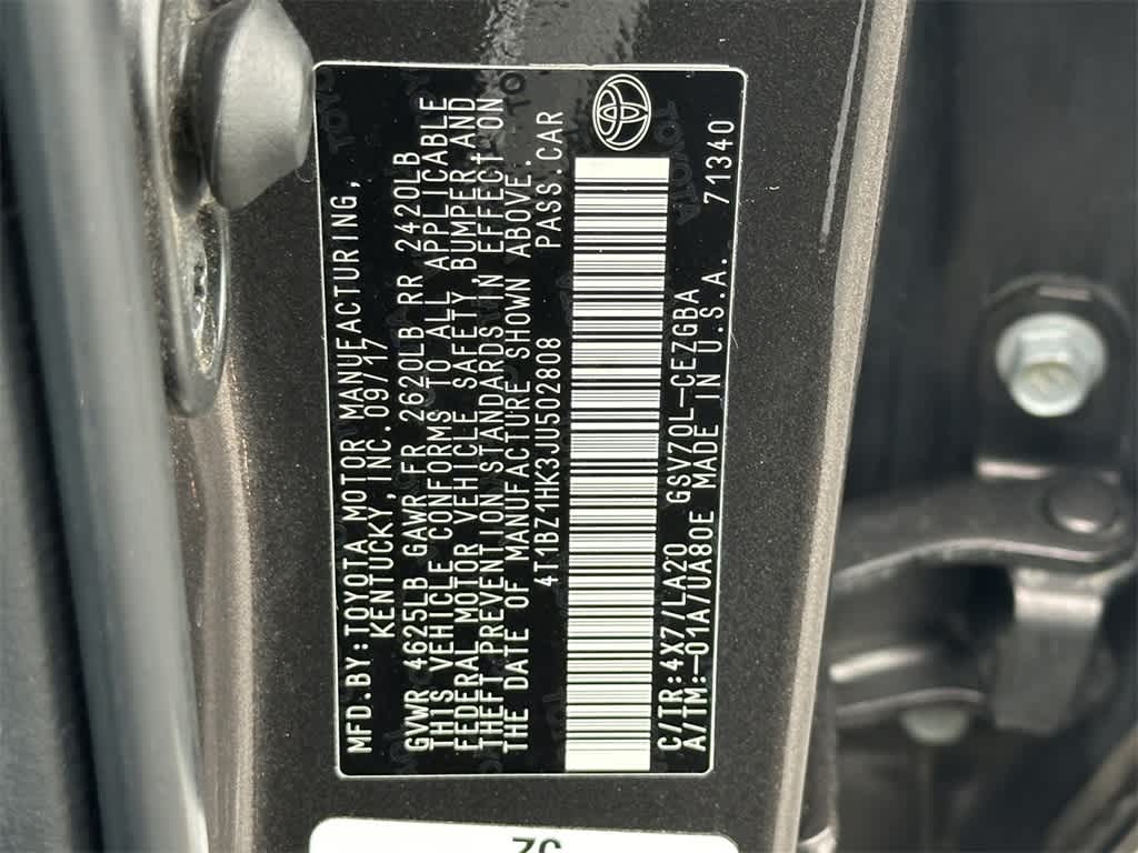 2018 Toyota Camry XLE V6 22