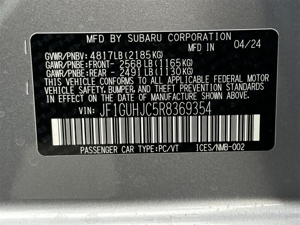 2024 Subaru Impreza RS 22