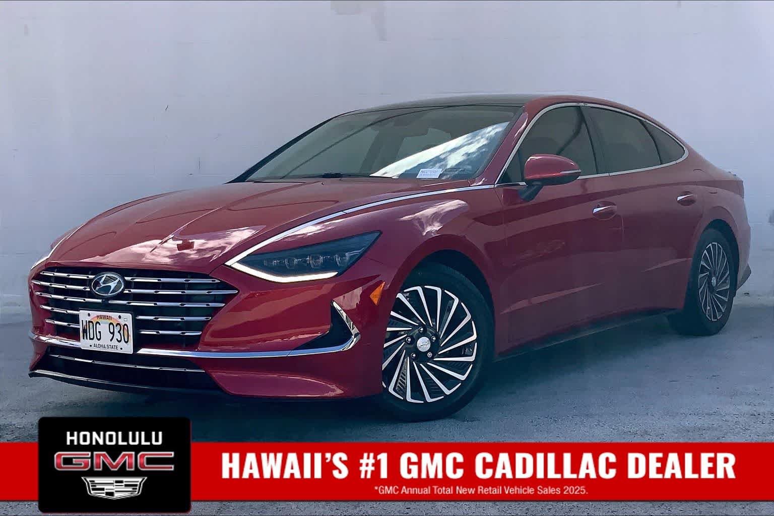 Calypso Red 2021 Hyundai Sonata Hybrid Sedan Front-Wheel Drive 6-Speed Automatic