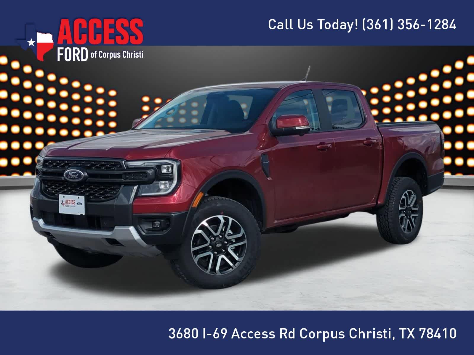 Ruby Red Metallic Tinted Clearcoat 2025 Ford Ranger Lariat SuperCrew 4WD Pickup Truck Four-Wheel Drive Automatic