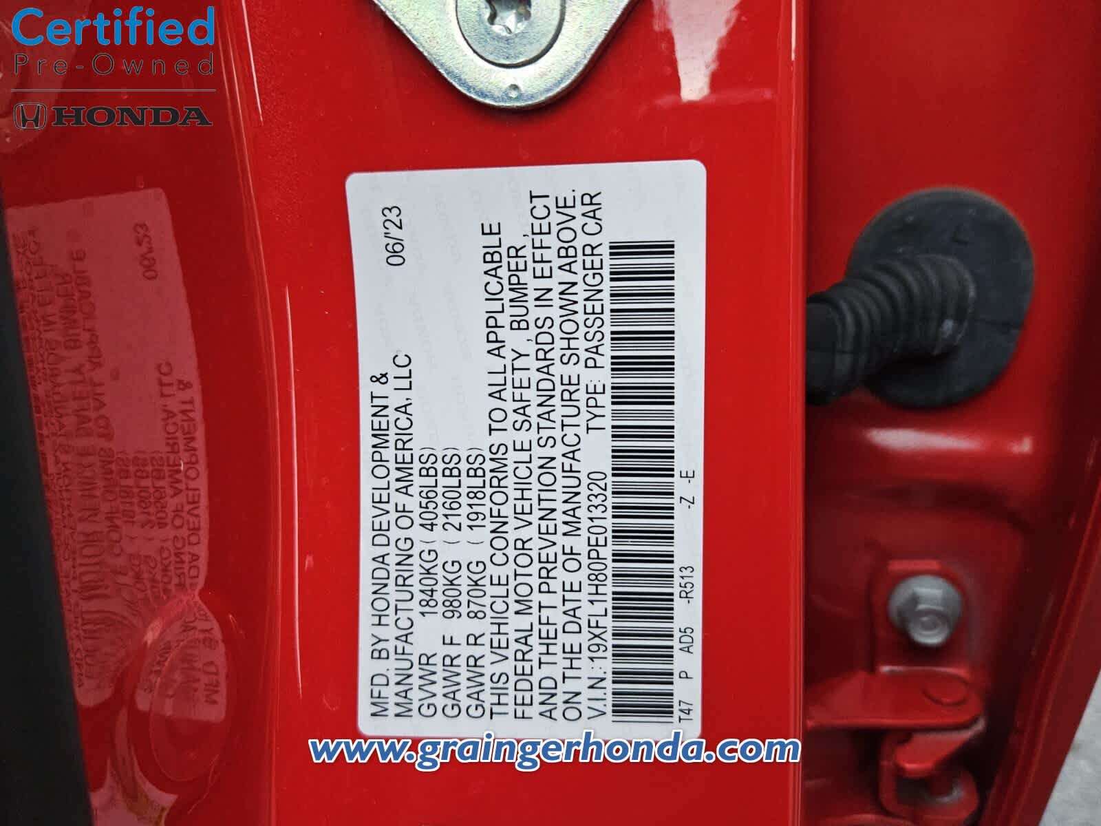 Used 2023 Honda Civic Hatchback Sedan