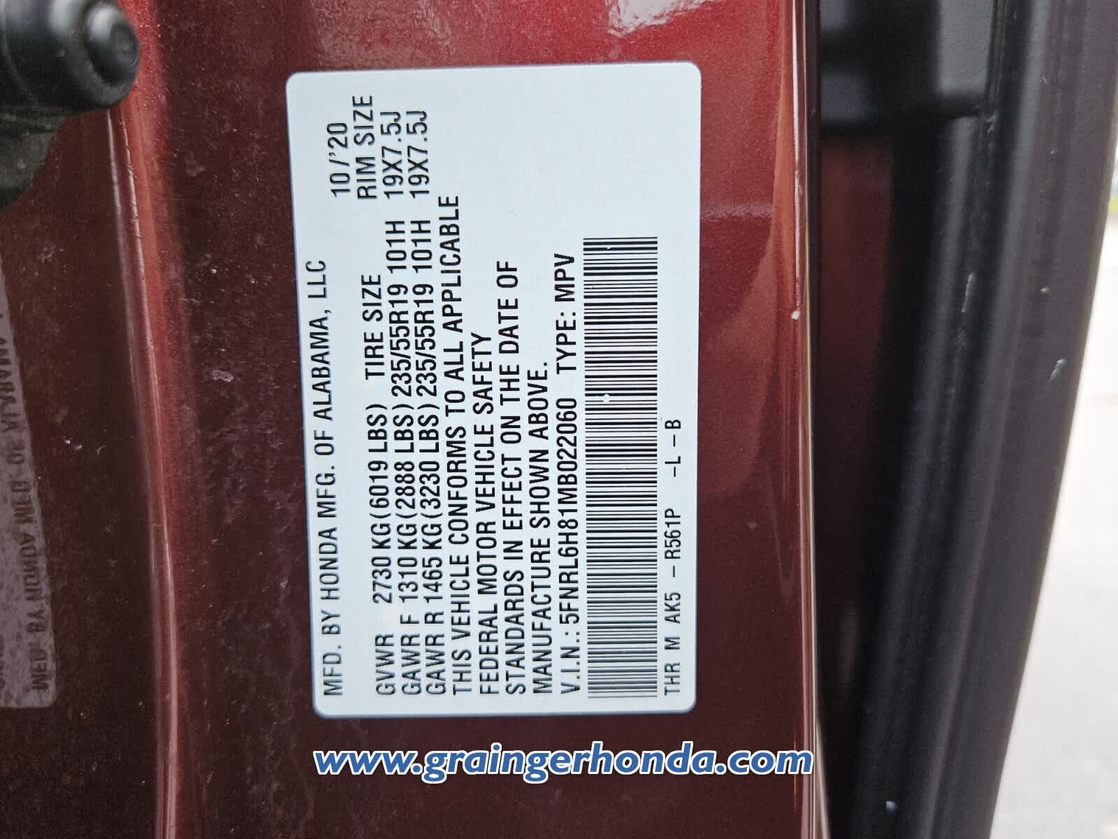 2021 Honda Odyssey Touring - Photo 14
