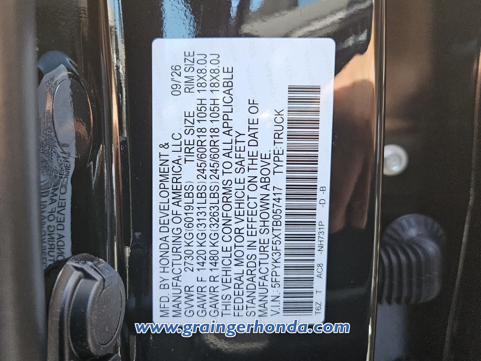 New 2026 Honda Ridgeline Truck