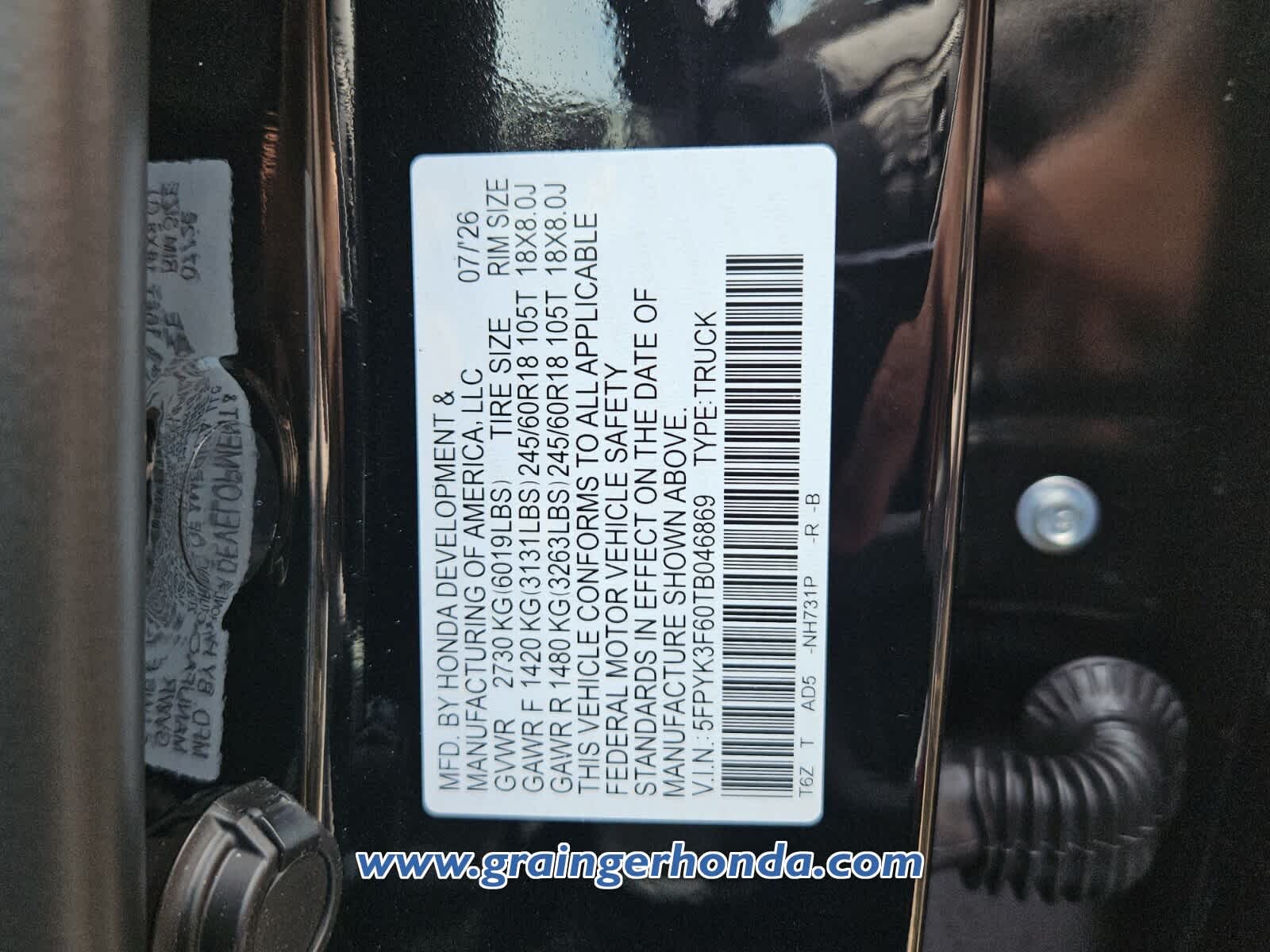 New 2026 Honda Ridgeline Truck