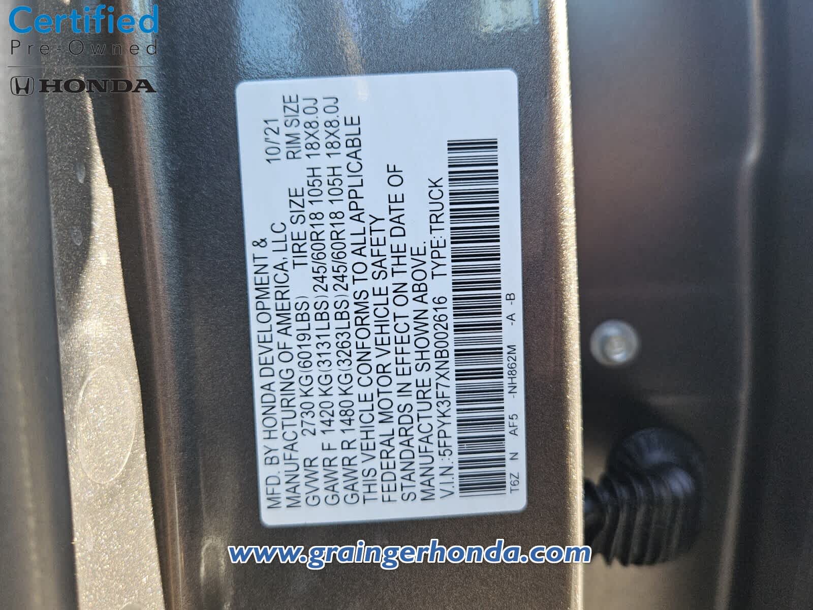 Used 2022 Honda Ridgeline Truck