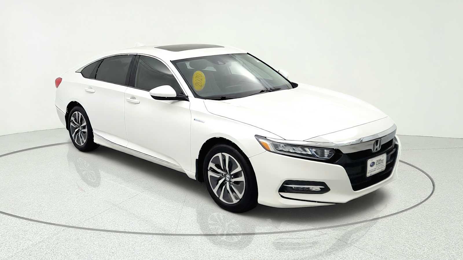 Platinum White Pearl 2020 Honda Accord Hybrid Sedan Front-Wheel Drive Continuously Variable Transmission