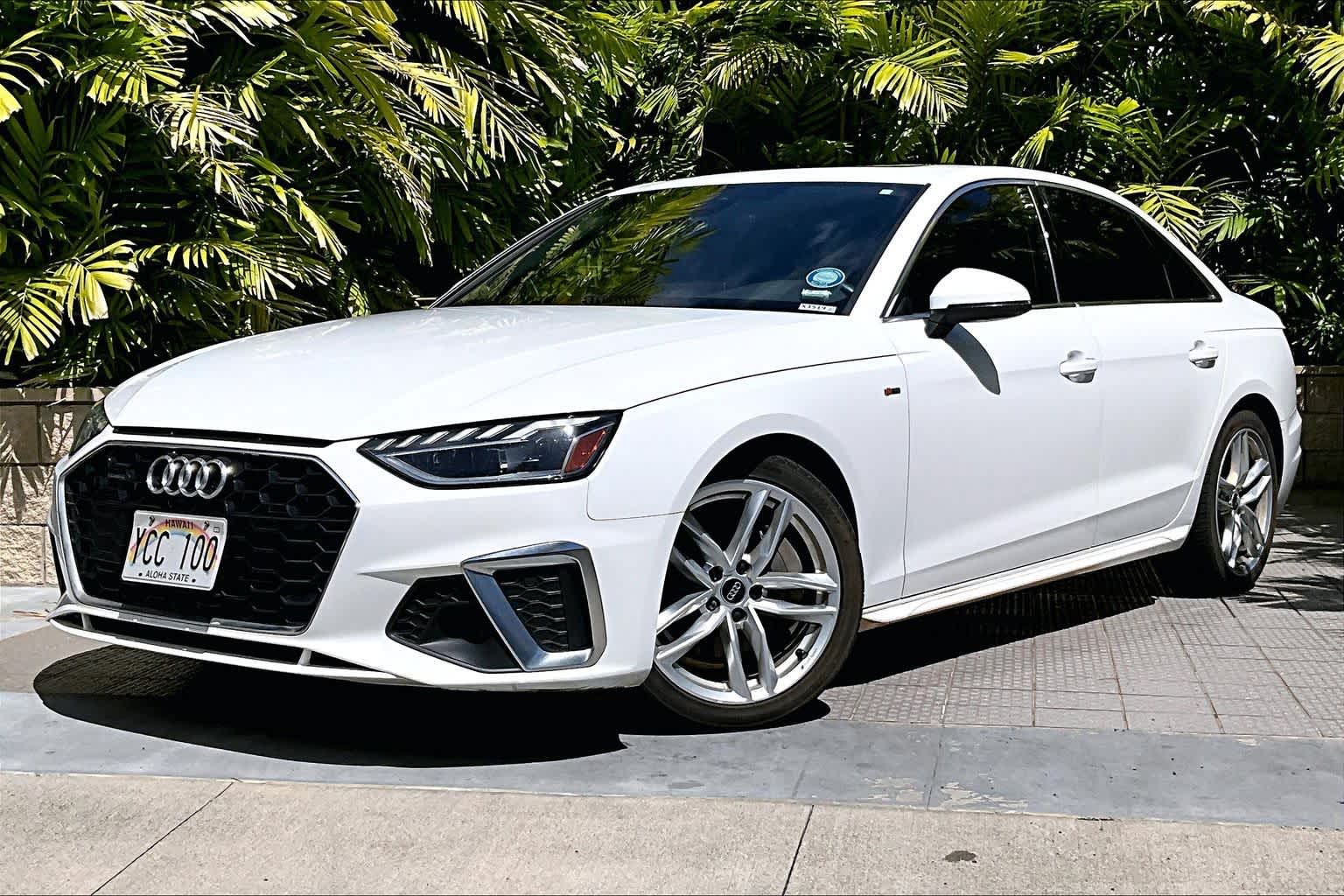 White 2022 Audi A4 quattro Premium Plus S Line 45 TFSI AWD Sedan All-Wheel Drive 7-Speed Automatic