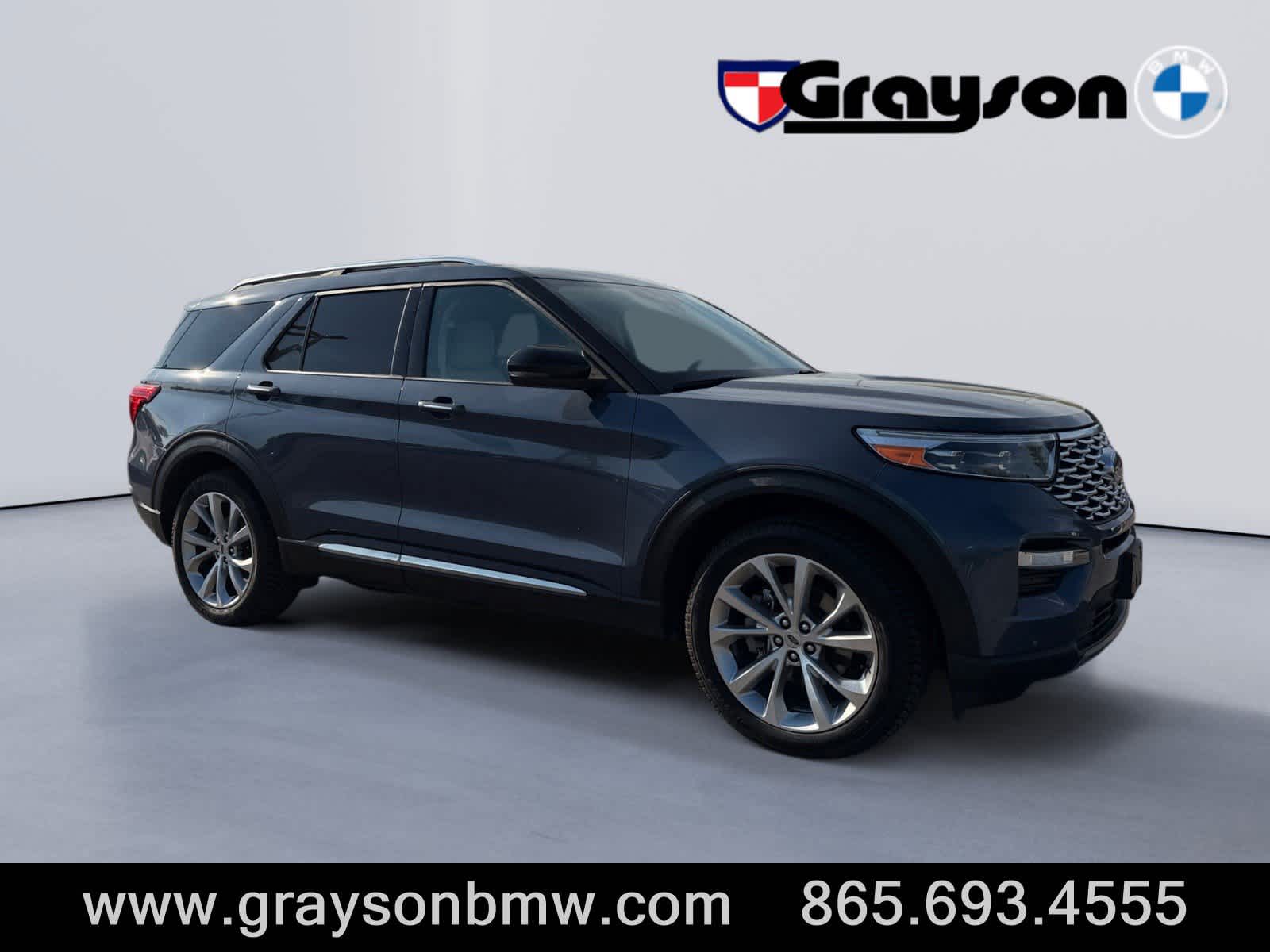 Infinite Blue Metallic Tinted Clearcoat 2021 Ford Explorer Platinum AWD SUV / Crossover All-Wheel Drive Automatic