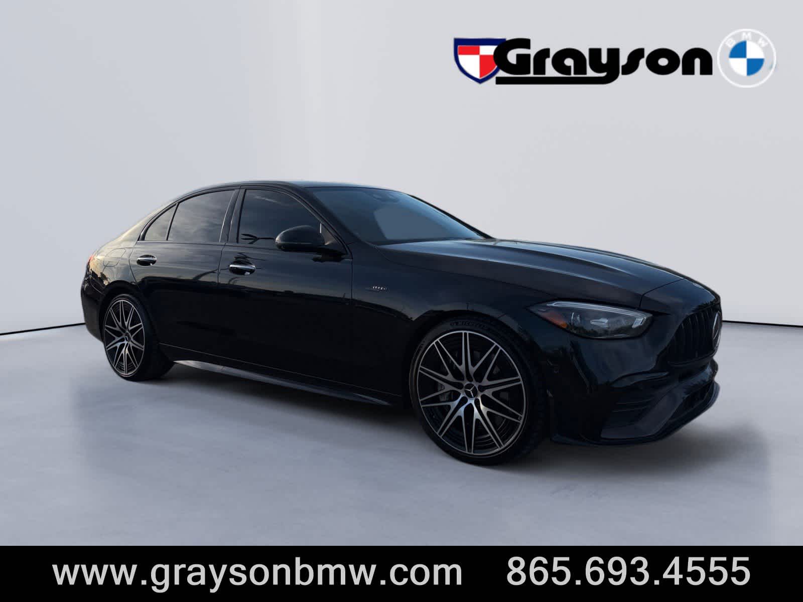 Obsidian Black Metallic 2024 Mercedes-Benz C-Class AMG C 43 4MATIC Sedan All-Wheel Drive 9-Speed Automatic
