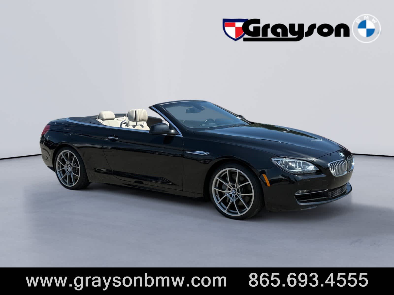 Black 2012 BMW 6 Series Convertible Rear-Wheel Drive Automatic