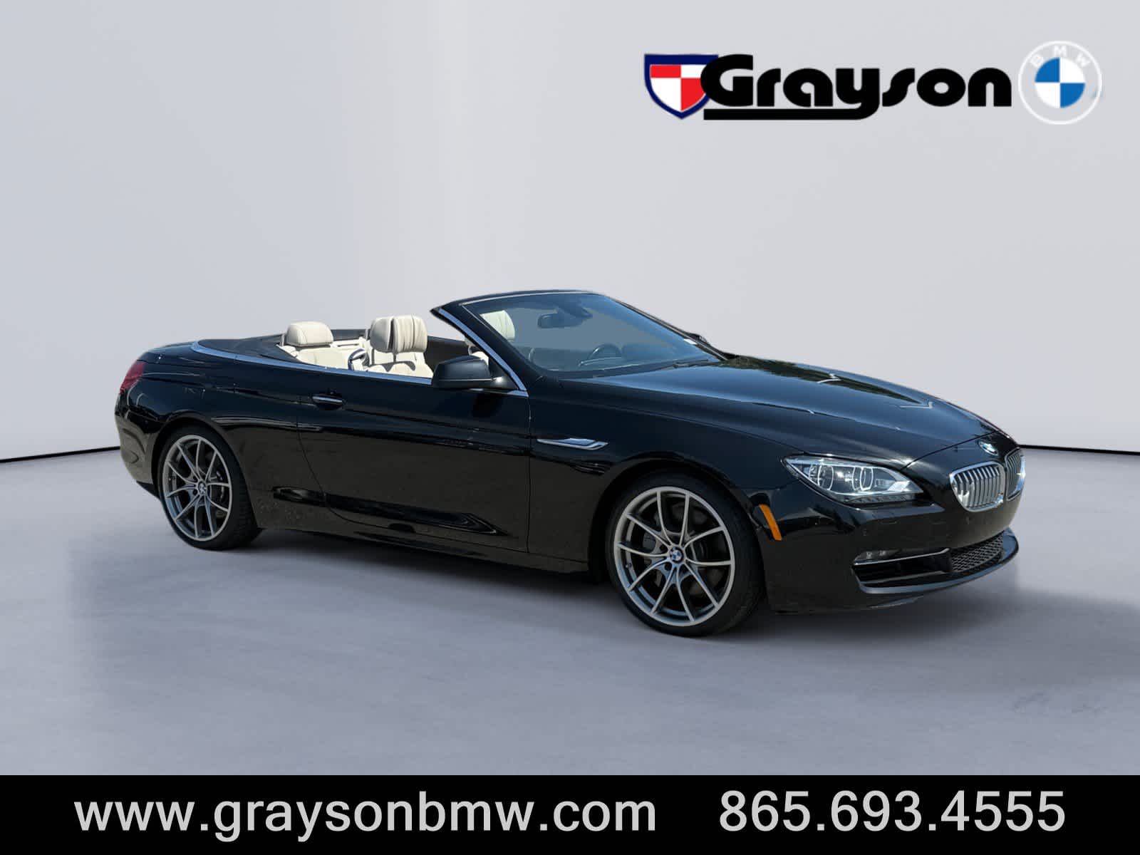 Black 2012 BMW 6 Series Convertible Rear-Wheel Drive Automatic