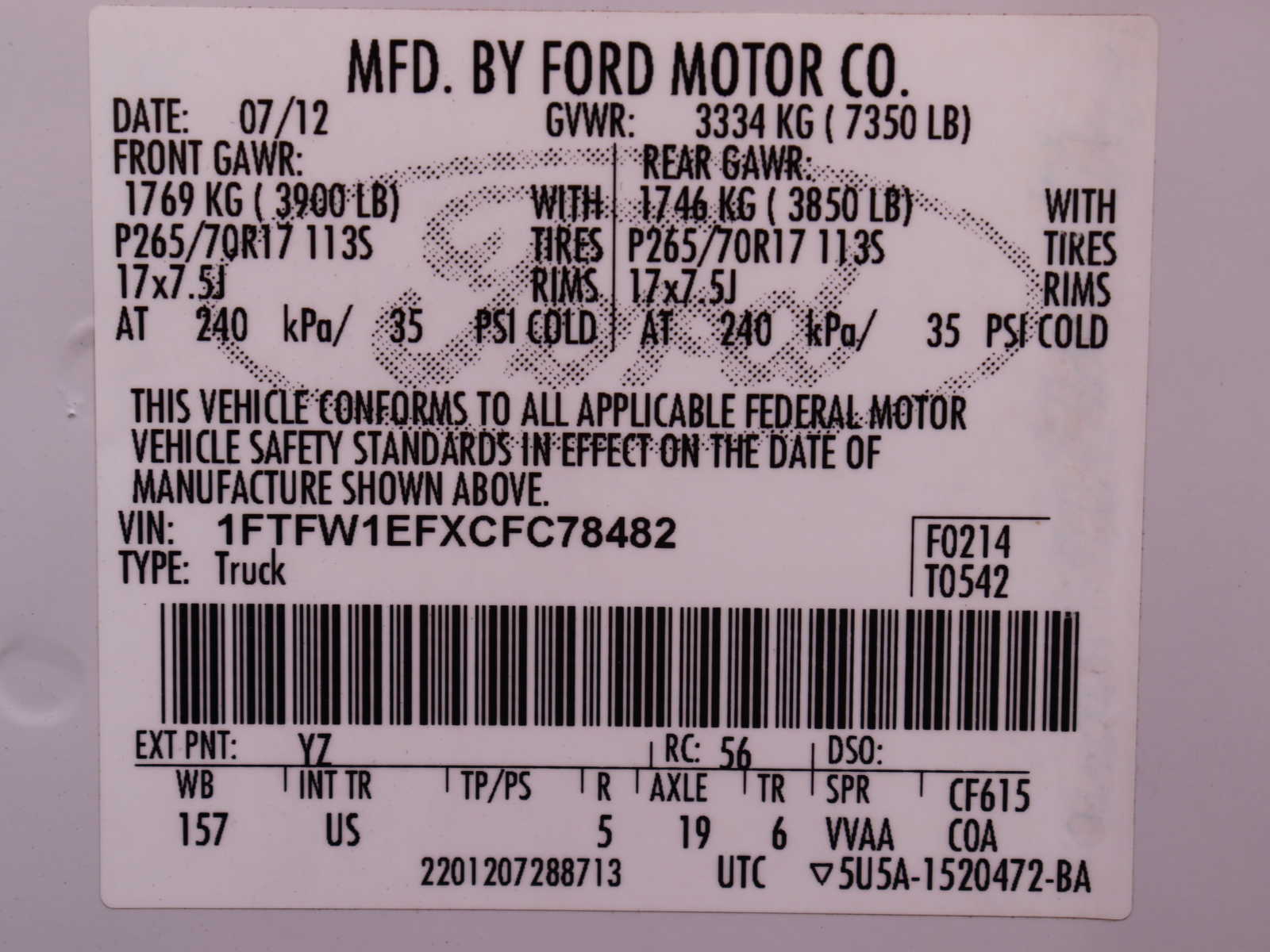 2012 Ford F-150 XLT 4WD SuperCrew 157 26