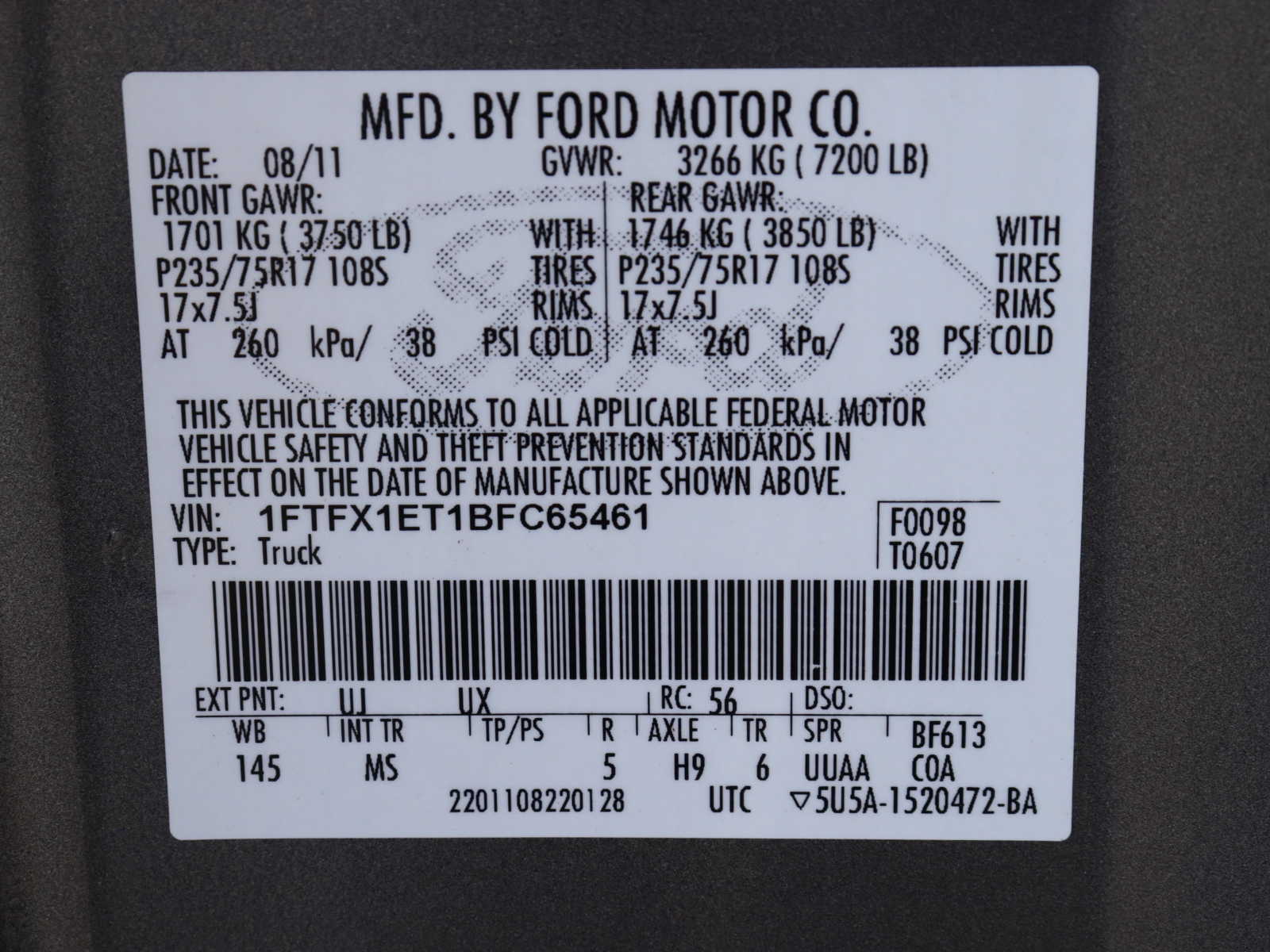 2011 Ford F-150 XLT 4WD SuperCab 145 25