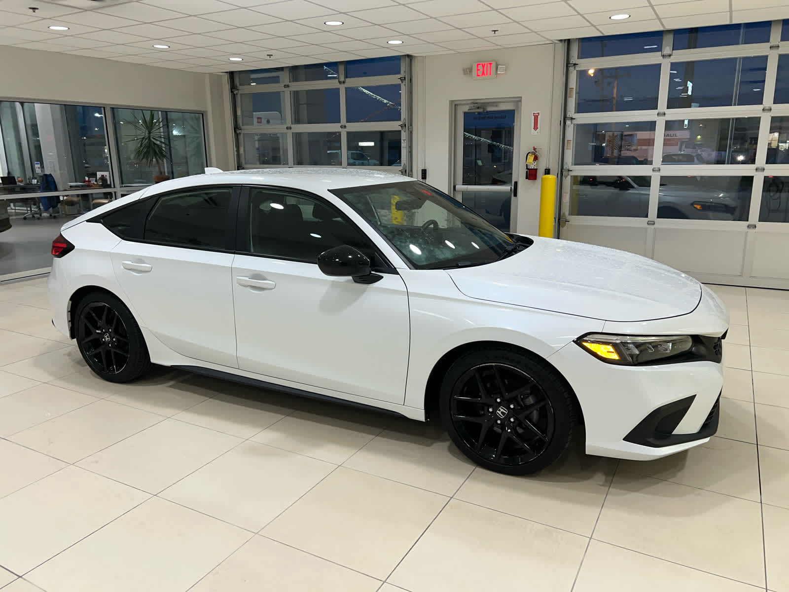 Platinum White Pearl 2023 Honda Civic Hatchback Sport FWD Hatchback Front-Wheel Drive Continuously Variable Transmission