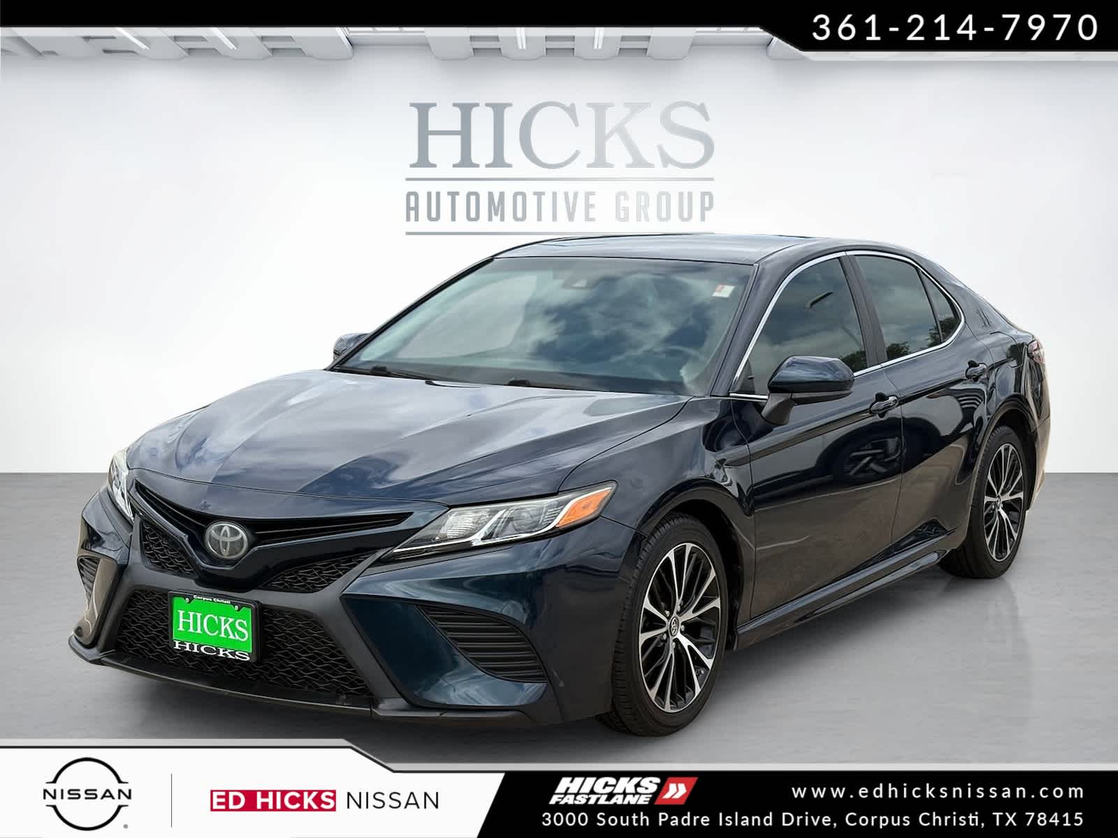 Teal (Galactic Aqua Mica) 2019 Toyota Camry SE FWD Sedan Front-Wheel Drive 8-Speed Automatic