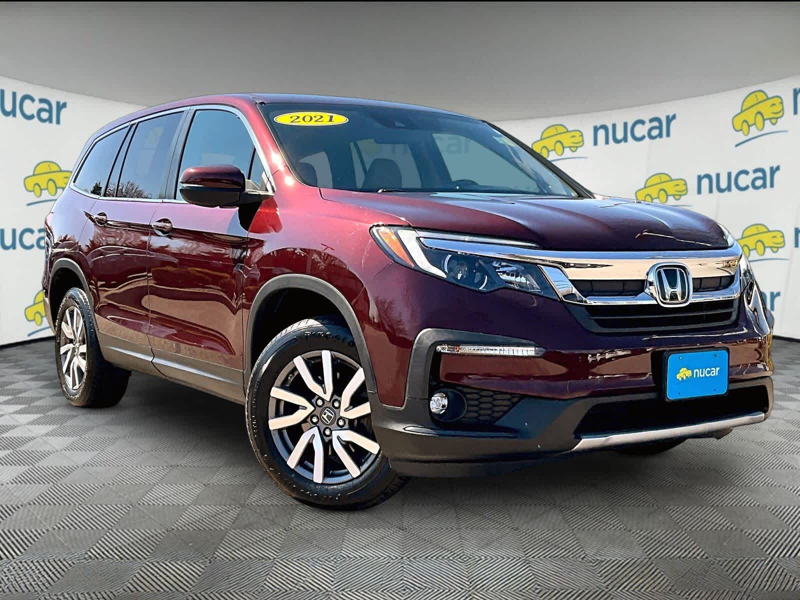 Red (Deep Scarlet Pearl) 2021 Honda Pilot EX AWD SUV / Crossover All-Wheel Drive 9-Speed Automatic
