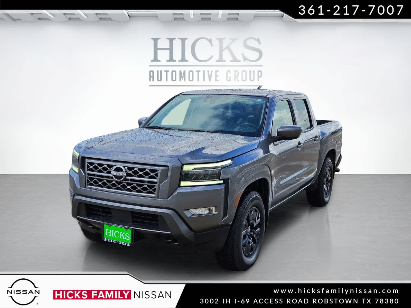 Gray (Gun Metallic) 2023 Nissan Frontier SV Crew Cab 4WD Pickup Truck Four-Wheel Drive 9-Speed Automatic
