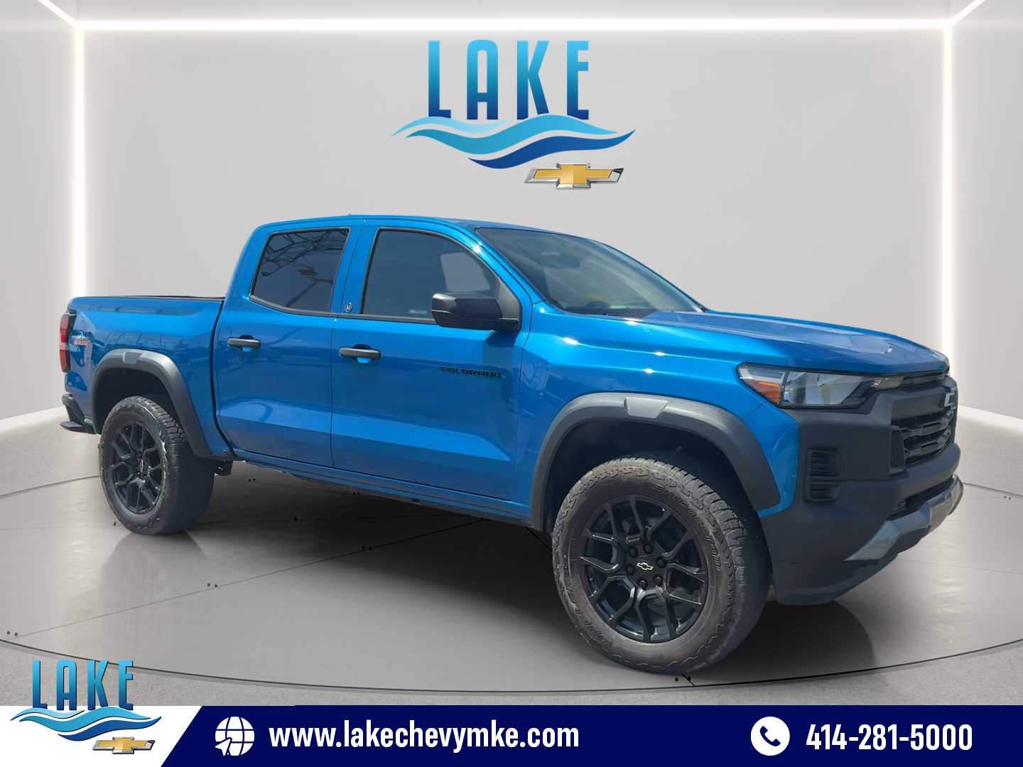 Glacier Blue Metallic 2023 Chevrolet Colorado Pickup Truck Four-Wheel Drive 8-Speed Automatic