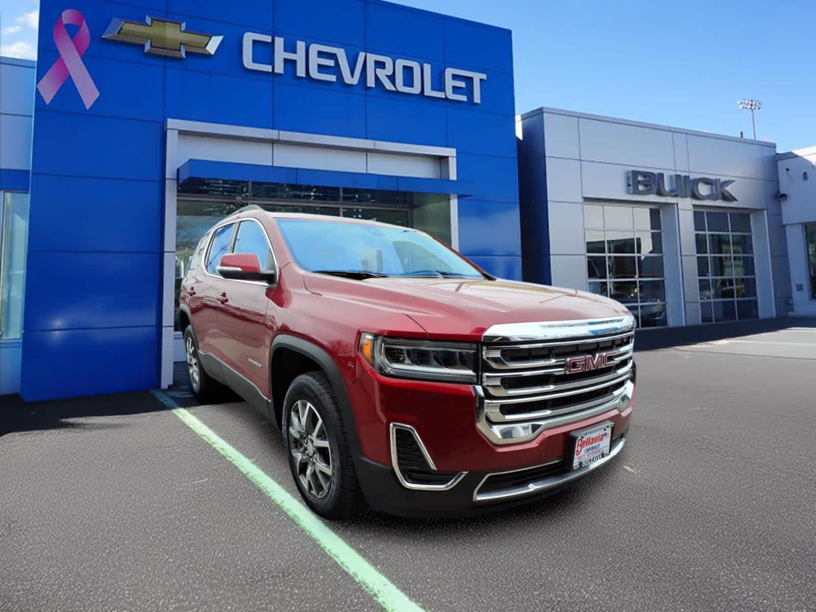 Volcanic Red Tintcoat 2023 GMC Acadia SLE AWD SUV / Crossover Four-Wheel Drive 9-Speed Automatic