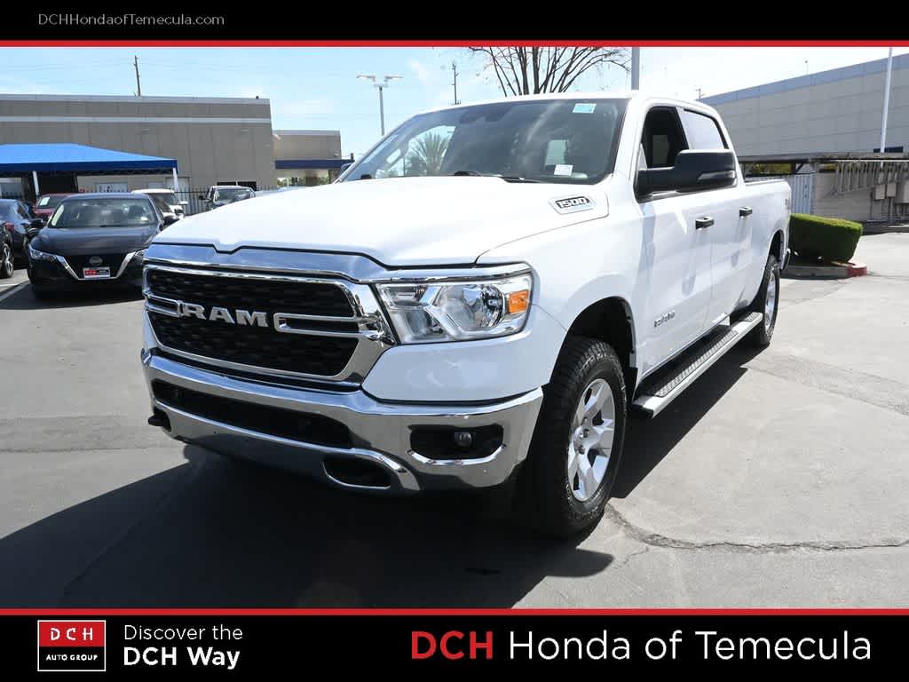 Bright White Clearcoat 2023 RAM 1500 Big Horn Crew Cab 4WD Pickup Truck Four-Wheel Drive 8-Speed Automatic