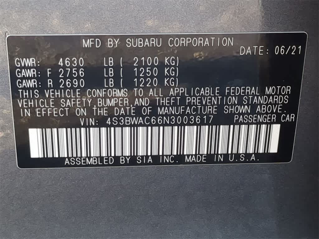 2022 Subaru Legacy Premium 36