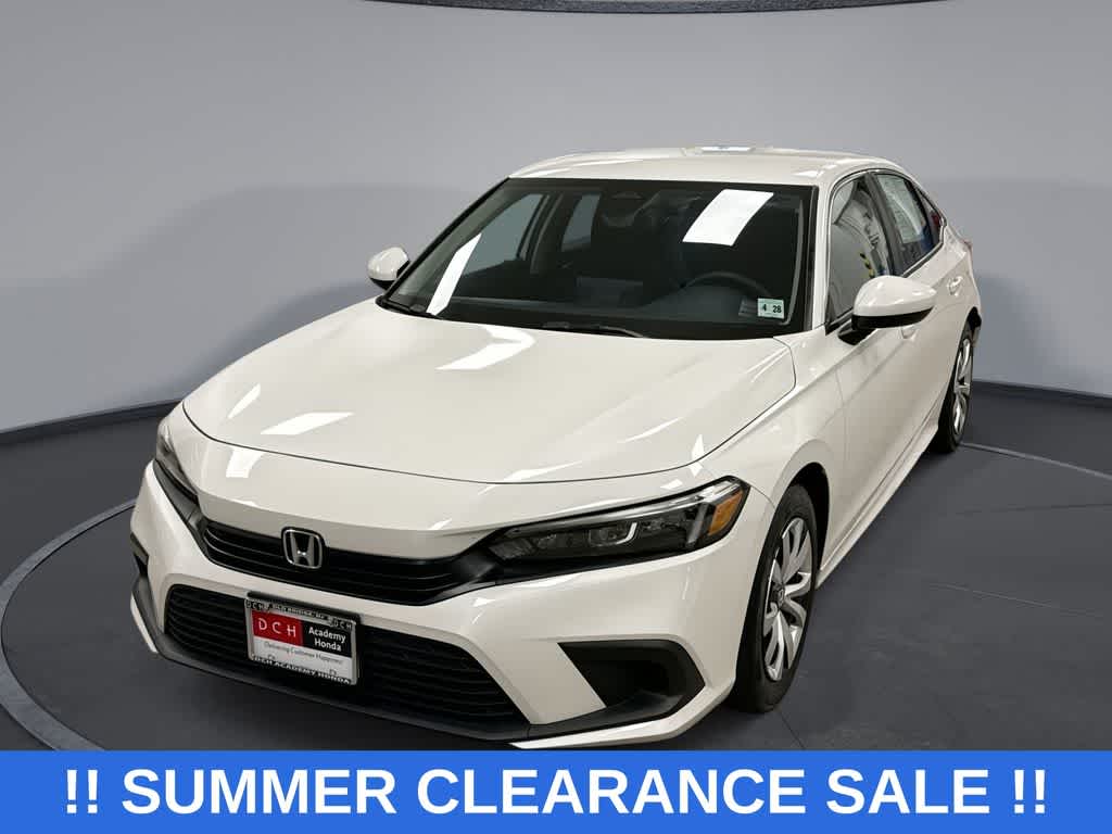 Platinum White Pearl 2023 Honda Civic Sedan Front-Wheel Drive Continuously Variable Transmission