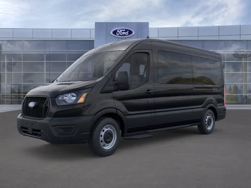 Black 2026 Ford Transit Passenger 350 XL Medium Roof LB RWD Van Rear-Wheel Drive Automatic