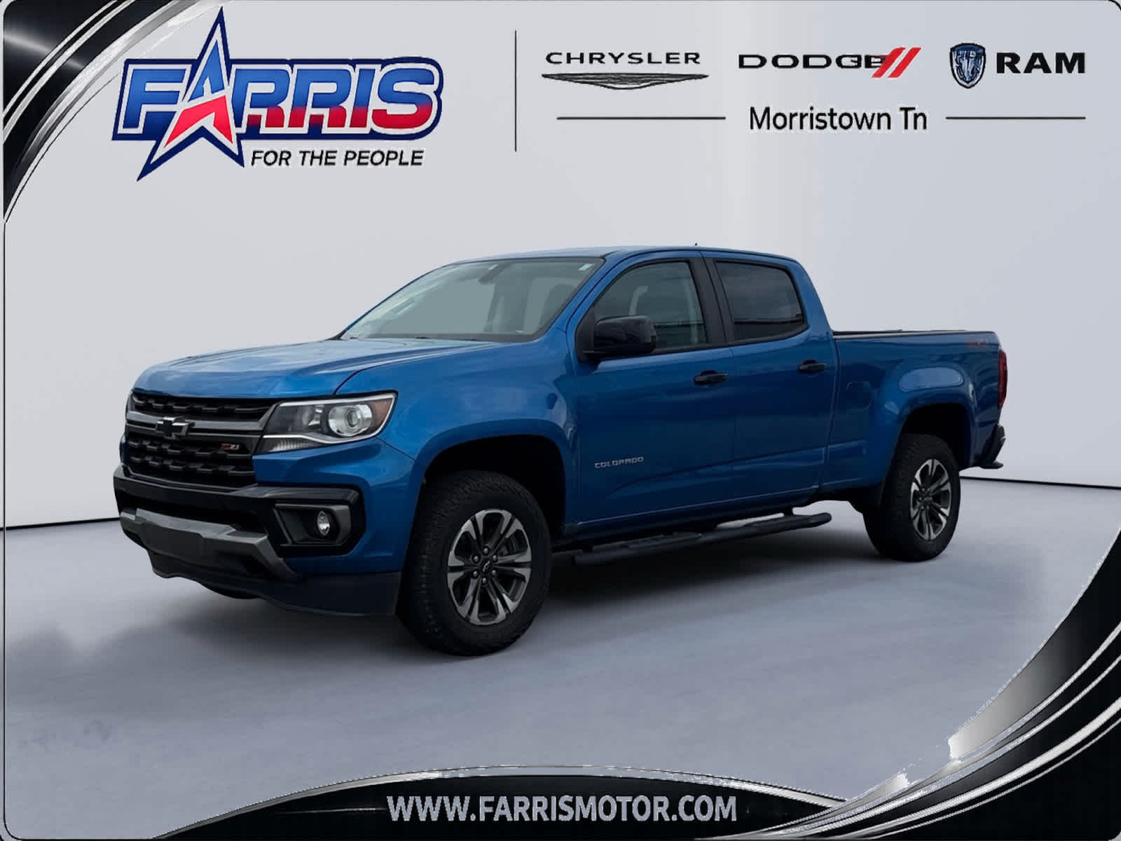 Bright Blue Metallic 2021 Chevrolet Colorado Pickup Truck Four-Wheel Drive 8-Speed Automatic