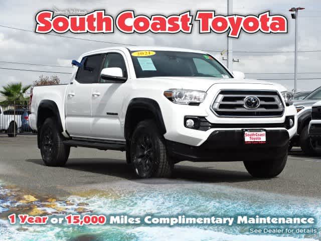 Super White 2021 Toyota Tacoma Pickup Truck Four-Wheel Drive Automatic