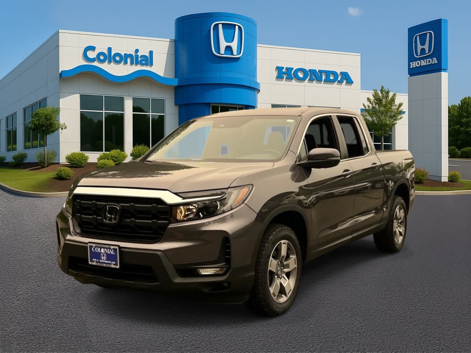 Gray (Modern Steel Metallic) 2025 Honda Ridgeline Pickup Truck All-Wheel Drive 9-Speed Automatic