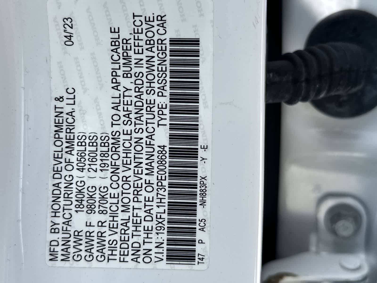 19XFL1H73PE008684