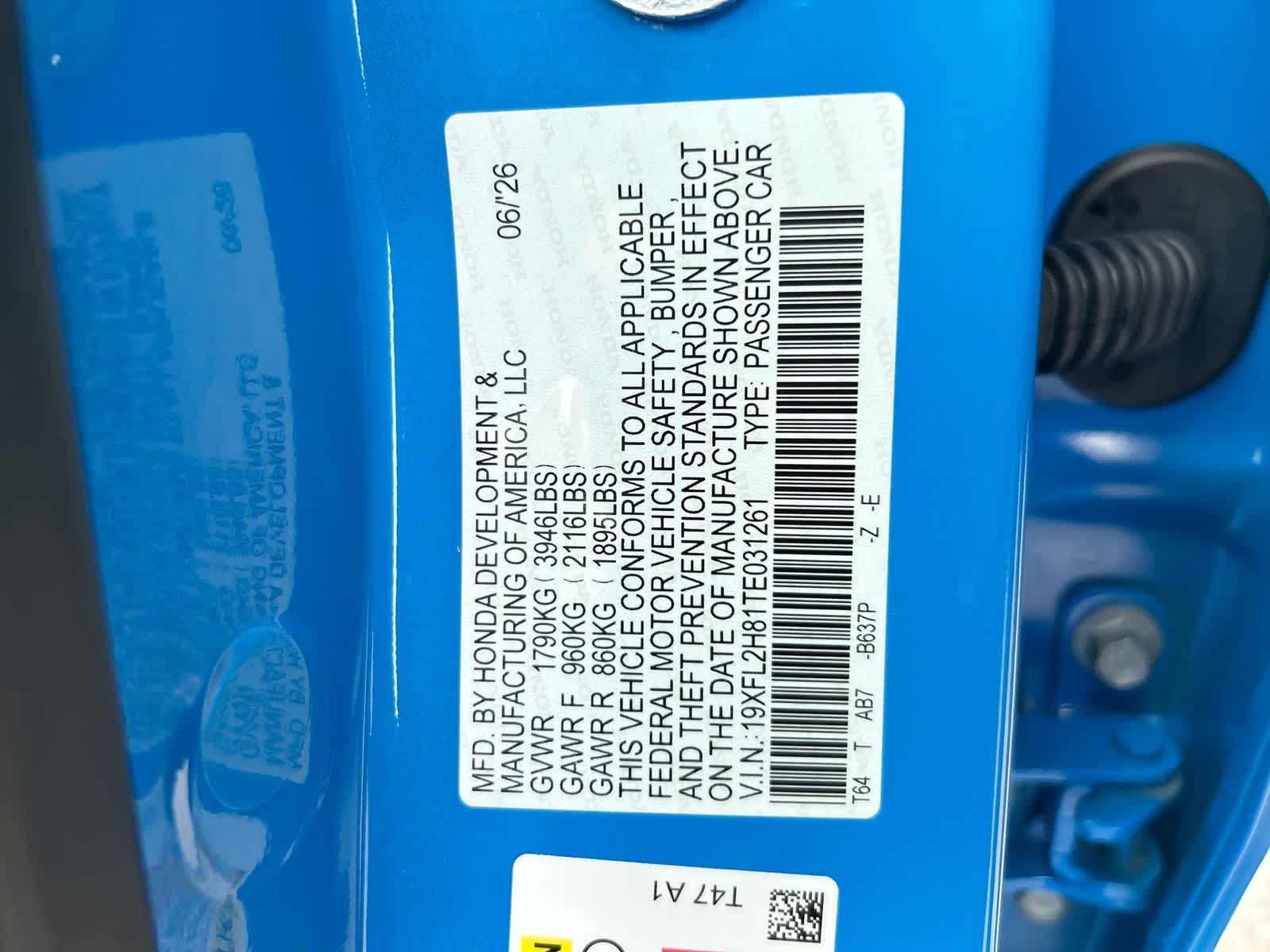 New Boost Blue Pearl 2026 Honda Civic Sedan Sport for Sale in