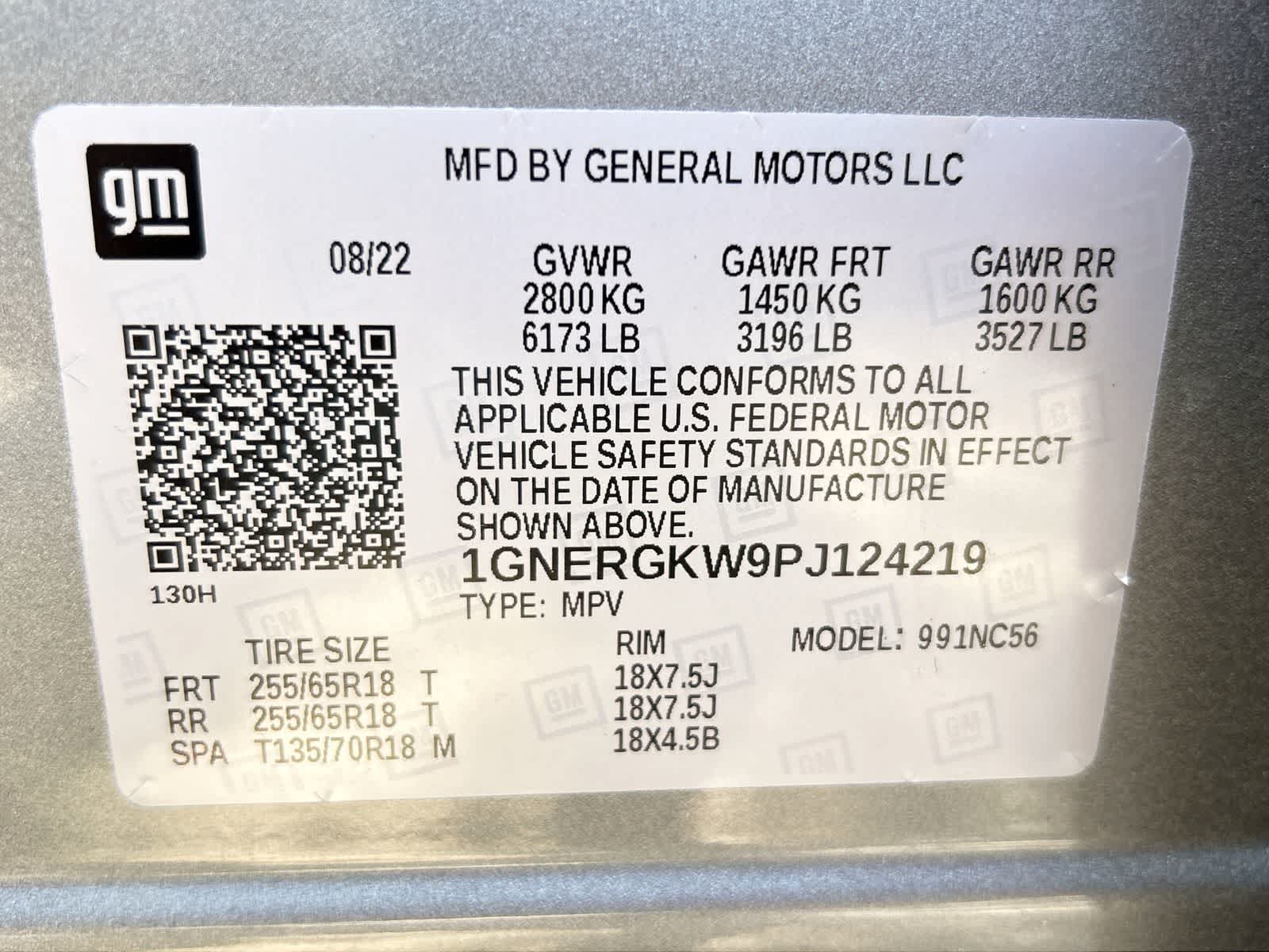 1GNERGKW9PJ124219