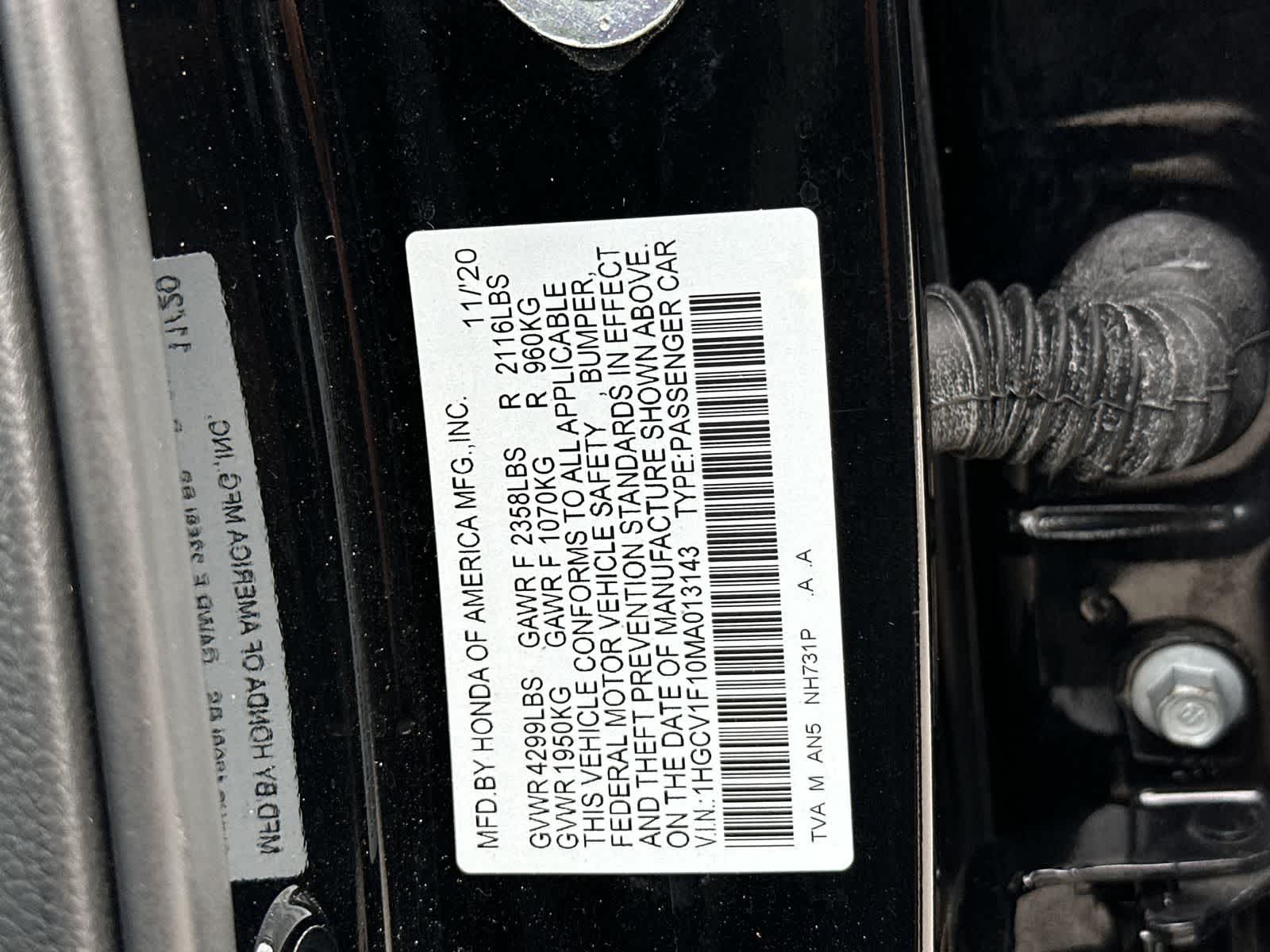 1HGCV1F10MA013143