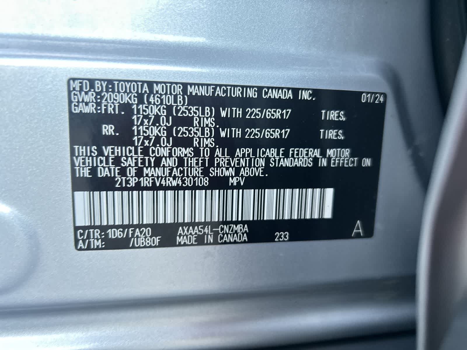 2T3P1RFV4RW430108
