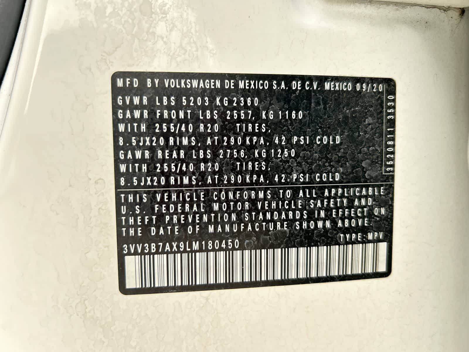 3VV3B7AX9LM180450
