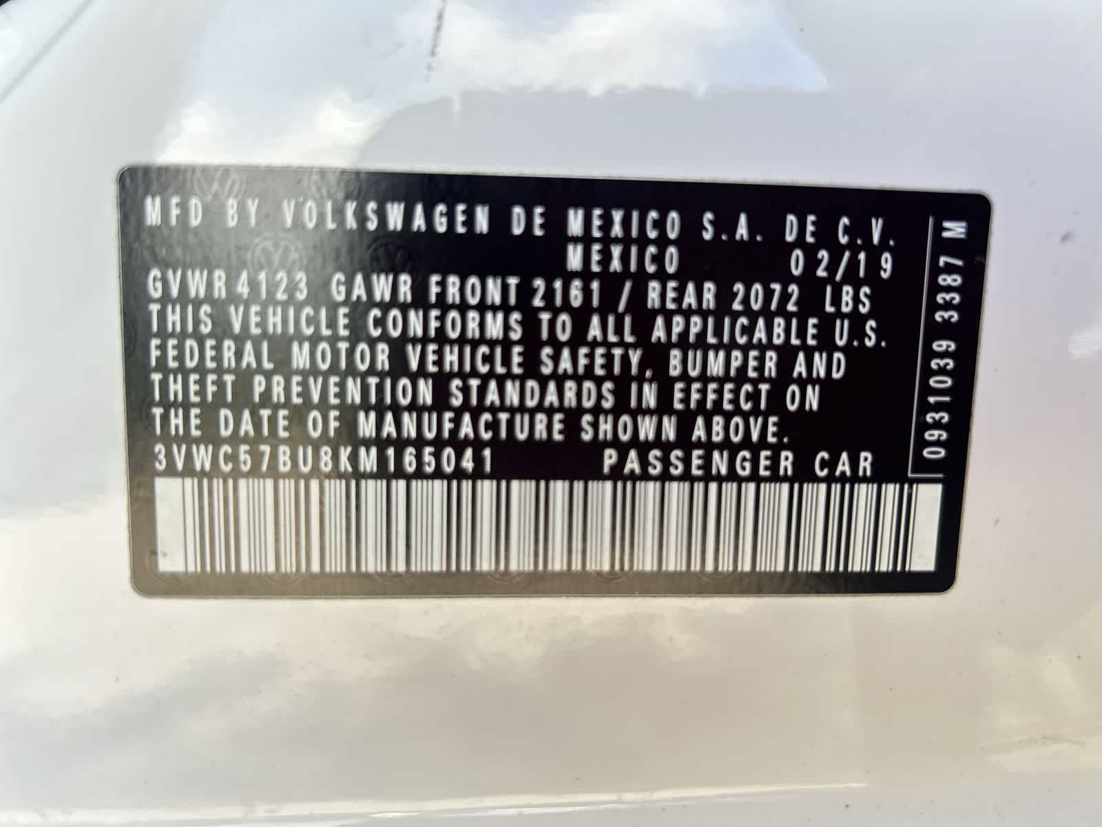 3VWC57BU8KM165041