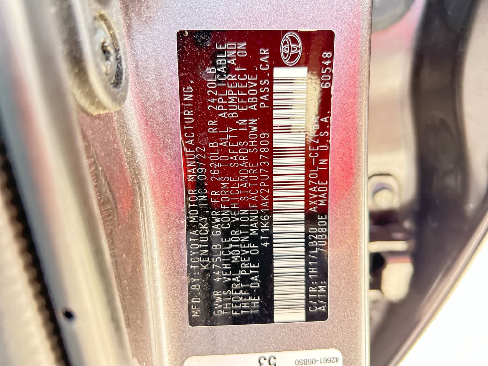4T1K61AK2PU737809