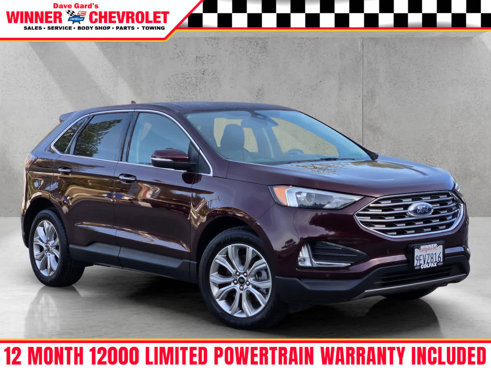 Red (Burgundy Velvet Metallic Tinted Clearcoat) 2023 Ford Edge Titanium AWD SUV / Crossover All-Wheel Drive 8-Speed Automatic