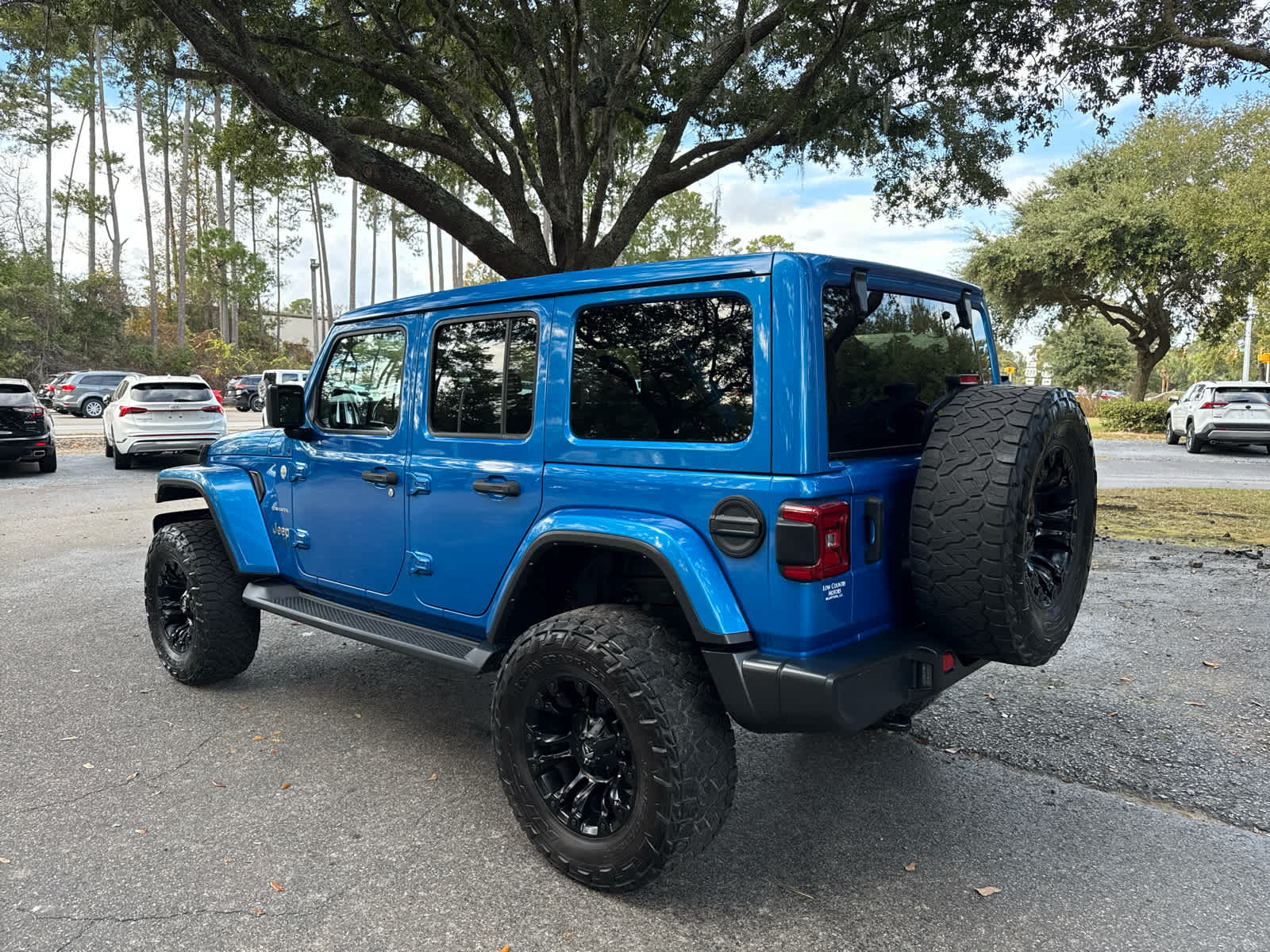 2021 Jeep Wrangler Unlimited Sahara Hydro Blue Pearlcoat at Low Country Motors