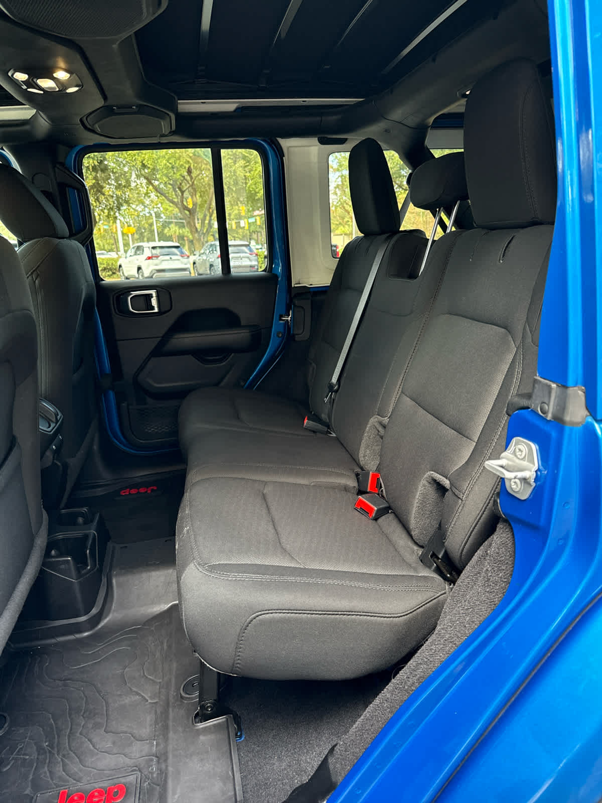 2021 Jeep Wrangler Unlimited Sahara Hydro Blue Pearlcoat at Low Country Motors