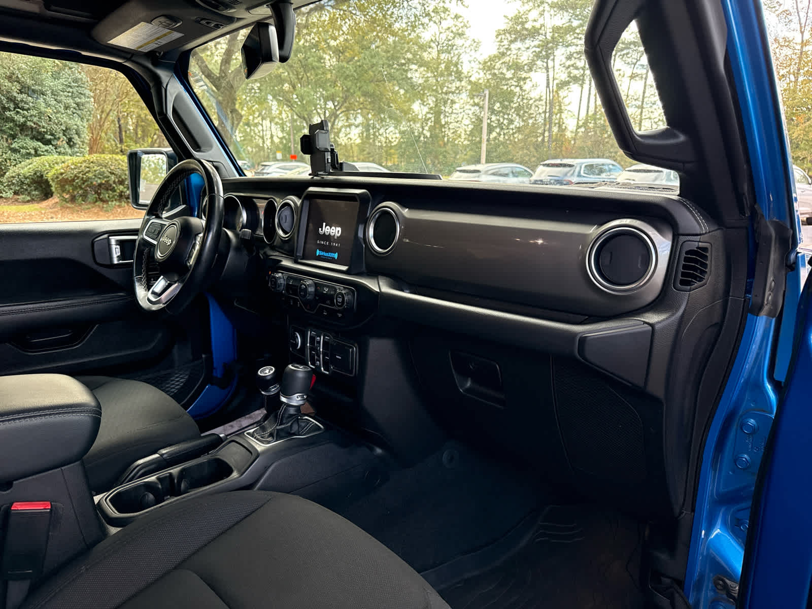 2021 Jeep Wrangler Unlimited Sahara Hydro Blue Pearlcoat at Low Country Motors
