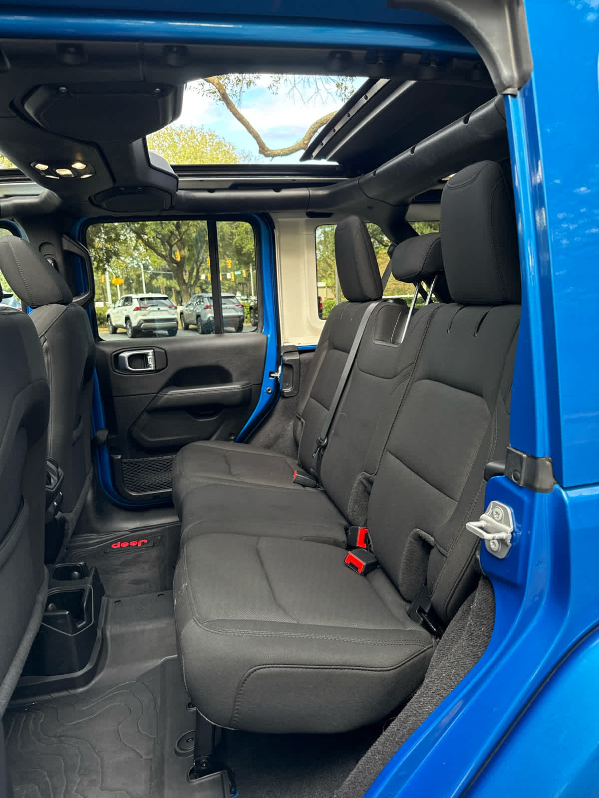 2021 Jeep Wrangler Unlimited Sahara Hydro Blue Pearlcoat at Low Country Motors