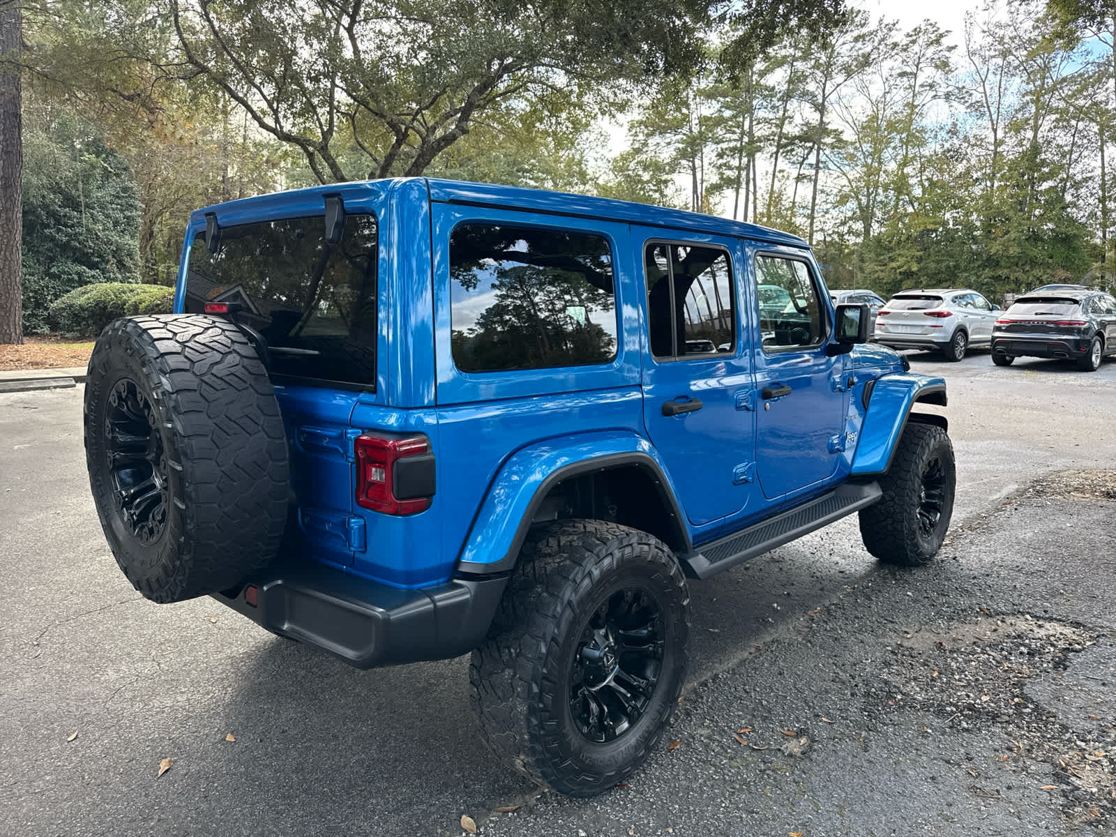 2021 Jeep Wrangler Unlimited Sahara Hydro Blue Pearlcoat at Low Country Motors