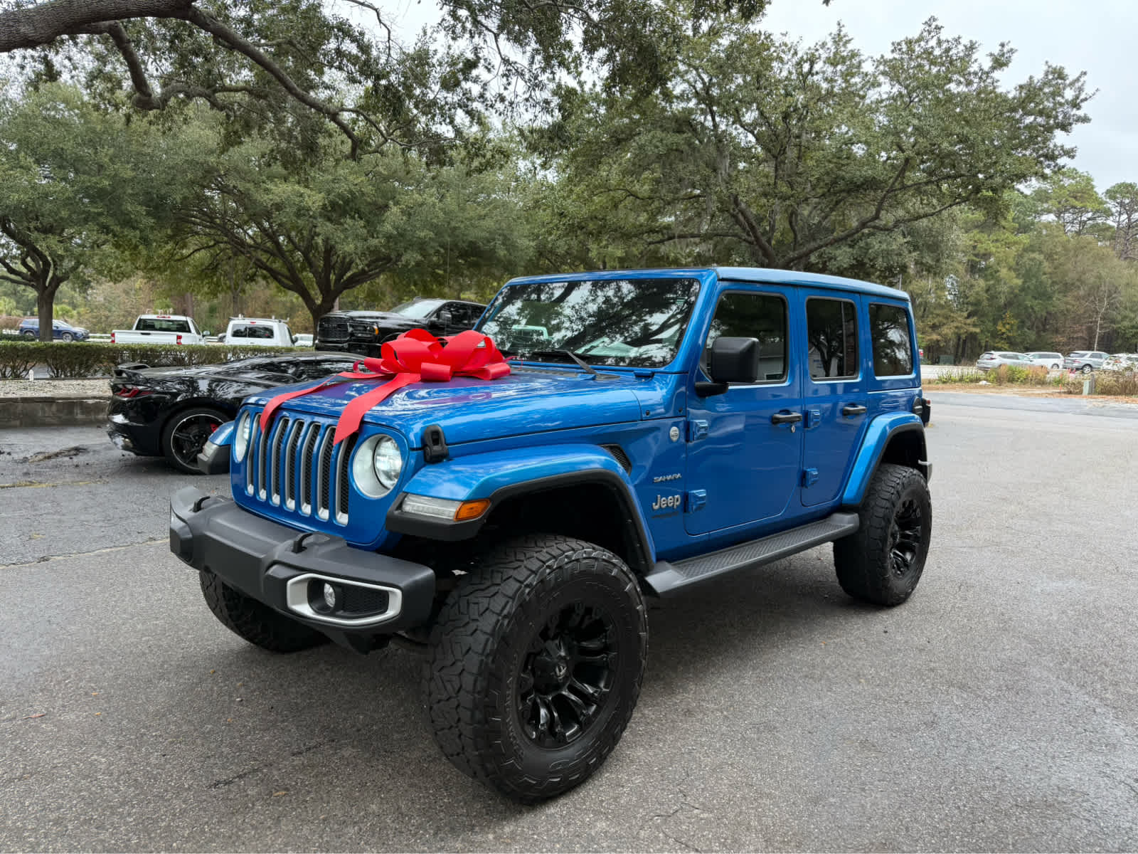 2021 Jeep Wrangler Unlimited Sahara Hydro Blue Pearlcoat at Low Country Motors