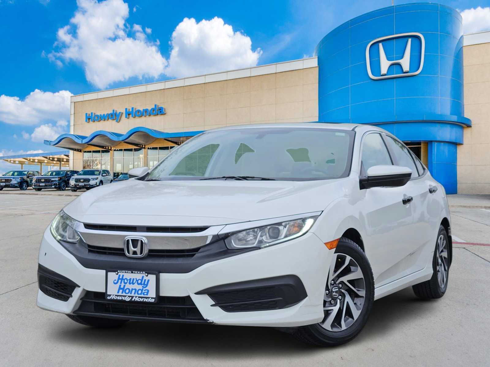 White 2018 Honda Civic EX Sedan Front-Wheel Drive Continuously Variable Transmission