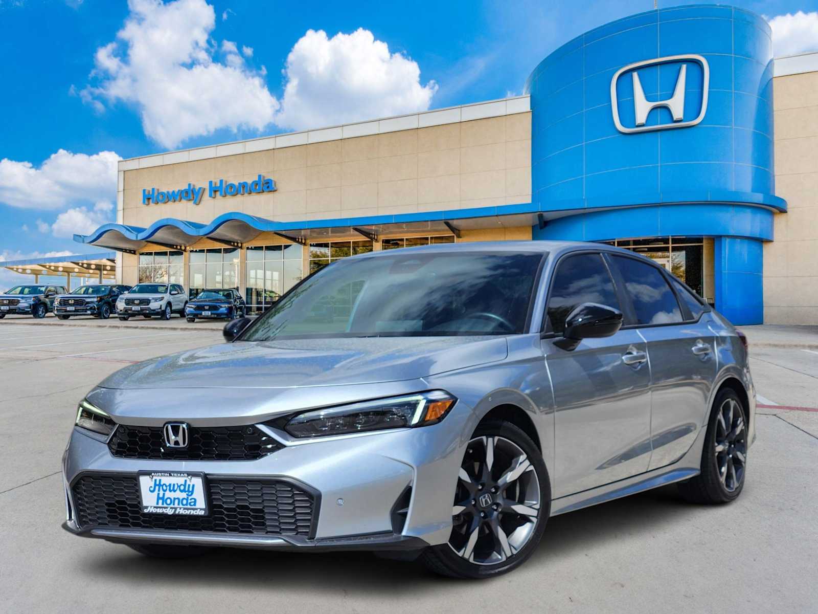 Solar Silver Metallic 2025 Honda Civic Hybrid Sedan Front-Wheel Drive Continuously Variable Transmission