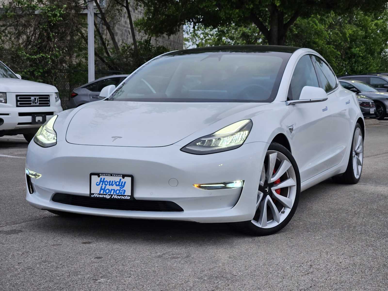 White 2019 Tesla Model 3 Long Range AWD Sedan All-Wheel Drive 1-Speed Automatic