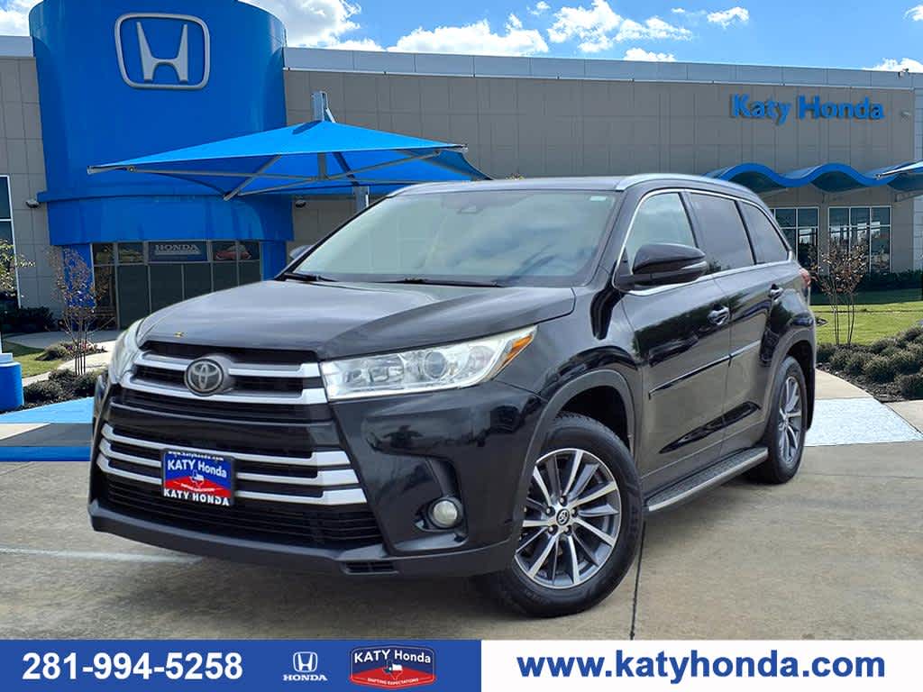 Midnight Black Metallic 2019 Toyota Highlander XLE AWD SUV / Crossover All-Wheel Drive 8-Speed Automatic